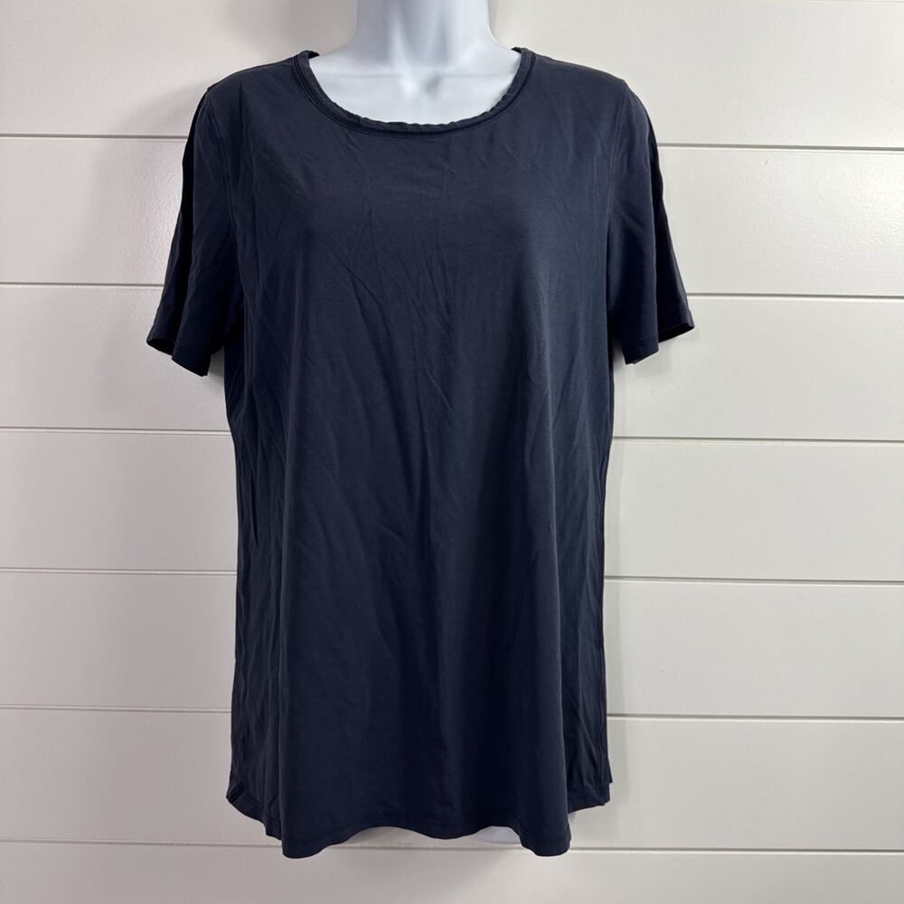 Lululemon Casual Tee Shirt Crewneck Short Sleeve Navy Blue sz 10